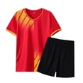 thumbnail image 4 of dmqupv Toddlers Outfit Boys Athletic Shorts Set 2 Piece Short Sleeve Kids Shirt and Boys Soccer Shorts Youth Activewear Set Watermelon Red,9-10 Years, 4 of 6