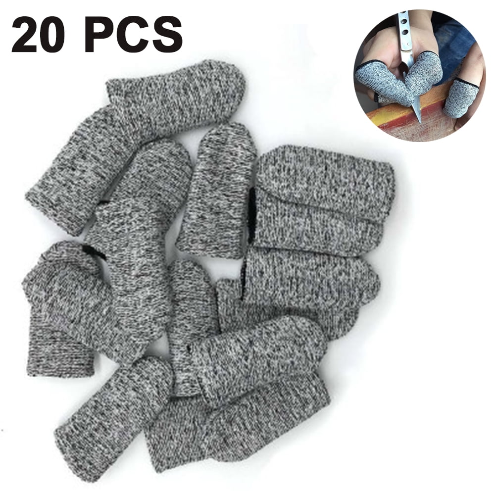 Cut Resistant Finger Cots, Finger Covers for Cuts and Burns, Life Extender Gloves, Anti-Slip Finger Protectors for Kitchen, Work, Sculpture, and More (12/20-Pack)