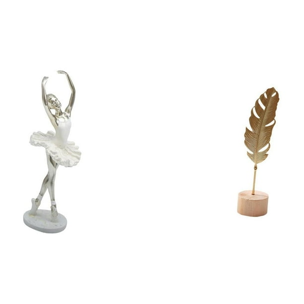 Figura de escritorio,Estatua de bailarina de ballet,adorno de escritorio para decoración del hogar,Estatua de bailarina moderna,regalo de cumpleaños para la oficina,Escultura de hoja,Estatua