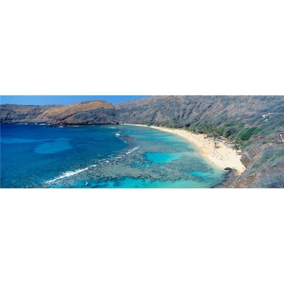 Beach & Haunama Bay Oahu Hawaii Poster Print - 27 x 9