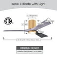 thumbnail image 6 of Matthews Fans - Irene-3HLK Three Blade Flush Mount Ceiling Fan with Integrated, 6 of 6