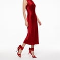 thumbnail image 6 of Red silk satin ankle wrap big bow stiletto heels for women sexy elegant open round toe high heels, wedding prom bachelorette cocktail party evening dress, 6 of 7