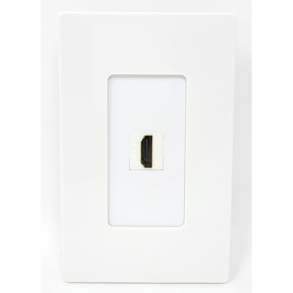 RiteAV - 1 Port HDMI 2.0 Decorative Screwless Wall Plate (White)