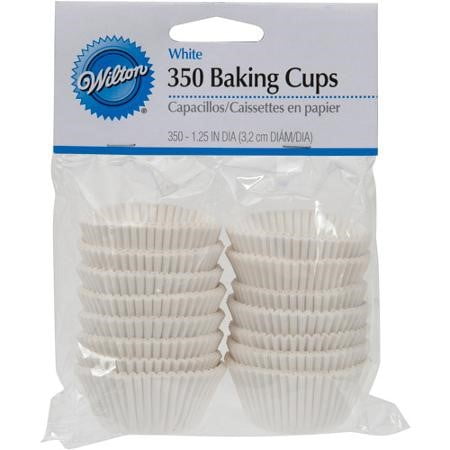 1496 2 Packs of 100 Mini Wilton Baking Cups Green and Red with White Dots 