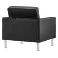 thumbnail image 5 of Modway Loft Vegan Leather Vinyl Armchair and Ottoman Set in Silver/Black, 5 of 10