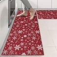 thumbnail image 2 of Kitchen Rugs Sets Of 2,Red Christmas Snowflake Pattern Anti Fatigue Kitchen Mat Rugs Non Slip Washable,Decorative Kitchen Floor Mats for Kitchen,Sink,Laundry,17"X47", 2 of 5