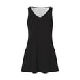 thumbnail image 5 of Prdecexlu Womens Cover Ups for Swimwear V Neck Sleeveless Casual T-Shirts Dress Boho Beach Comfy Bathing Suit Cover Up Solid Color Sundress with Pockets Black 2XL, 5 of 7
