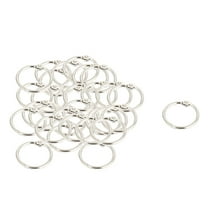 20mm Inner Dia Metal Hinged Book Memo Binder Loose Leaf Ring Silver Tone 30Pcs