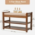 thumbnail image 2 of Shoe Rack Bench with Cushion, Shoe Rack for Front Door Entrance, Shoe Bench with Storage for Entryway Hallway Bedroom Living Room, 2 of 7