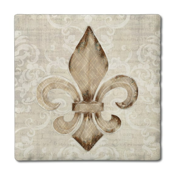 Thirstystone "Deco Fleur" 4-Pack Tumbled Tile Coasters