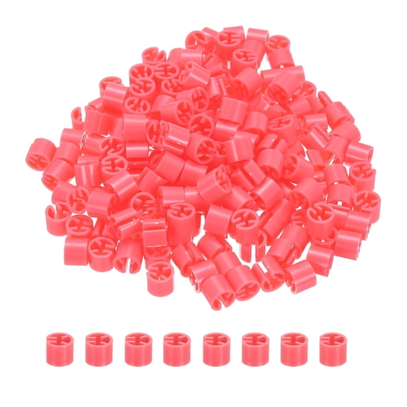 Uxcell 300 Pcs Clothes Hanger Marker Blank Plastic Tags Fit 3mm Rod, Dark Pink