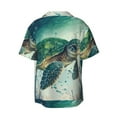 thumbnail image 2 of Vsdgher Watercolor Turtle1 Print Men's Wrinkle Free Untucked Cuban Shirt Business Casual Button Down Shirts Short Sleeve Shirt, 2 of 7
