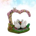 thumbnail image 5 of Adorno de cisne con forma de corazón para acuario, decoración de escritorio para el hogar, pecera, artesanía de resina, 5 of 5
