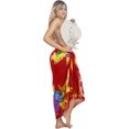 thumbnail image 3 of HAPPY BAY Women's Beach Swimwear Cover Up Bikini Wraps Sarong One Size Leaves, Red, 3 of 4