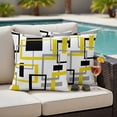 thumbnail image 4 of Yellow Black Geometric Outdoor Waterproof Pillow Covers, Modern Simple Abstract Art Decorative Square Throw Pillowcase Sofa Cushion Sham for Patio/Couch/Chair, 20"x20" 2 Pack, 4 of 8