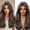 D, variant on Wig, Women's Full Head Cover, Dyed Gradient Curly Hair Wig, Hair Cover