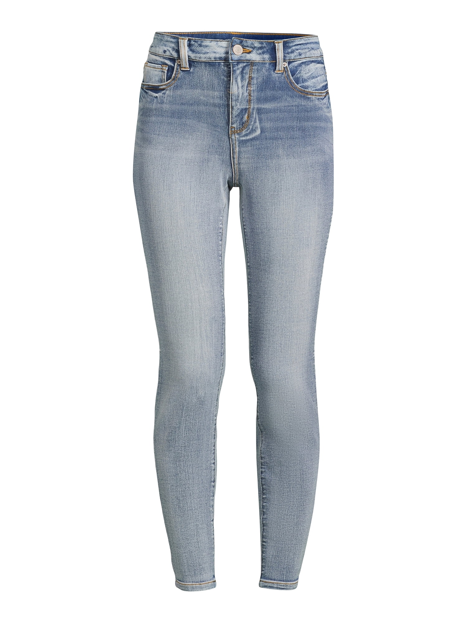 Time and Tru Women's High Rise Skinny Jeans, Available in 27", 29" Inseams, Sizes 2-20