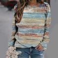thumbnail image 2 of FAIWAD Women's Color Block Long Sleeve Tunics Tops Round Neck Loose Fall Winter Lightweight Pullover Top, 2 of 5