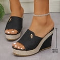 thumbnail image 3 of Sandals Women Wedge Open Toe Thick Soled Slip-on Spring Summer Fashionable Casual Versatile Solid Color Beach Shoes, 3 of 10