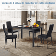 thumbnail image 4 of Juego de 4 Sillas de Comedor Negro, Adecuado para El Hogar Restaurante Reunión Boda HOMEMAKE FURNITURE  Minimalista Moderno, 4 of 6