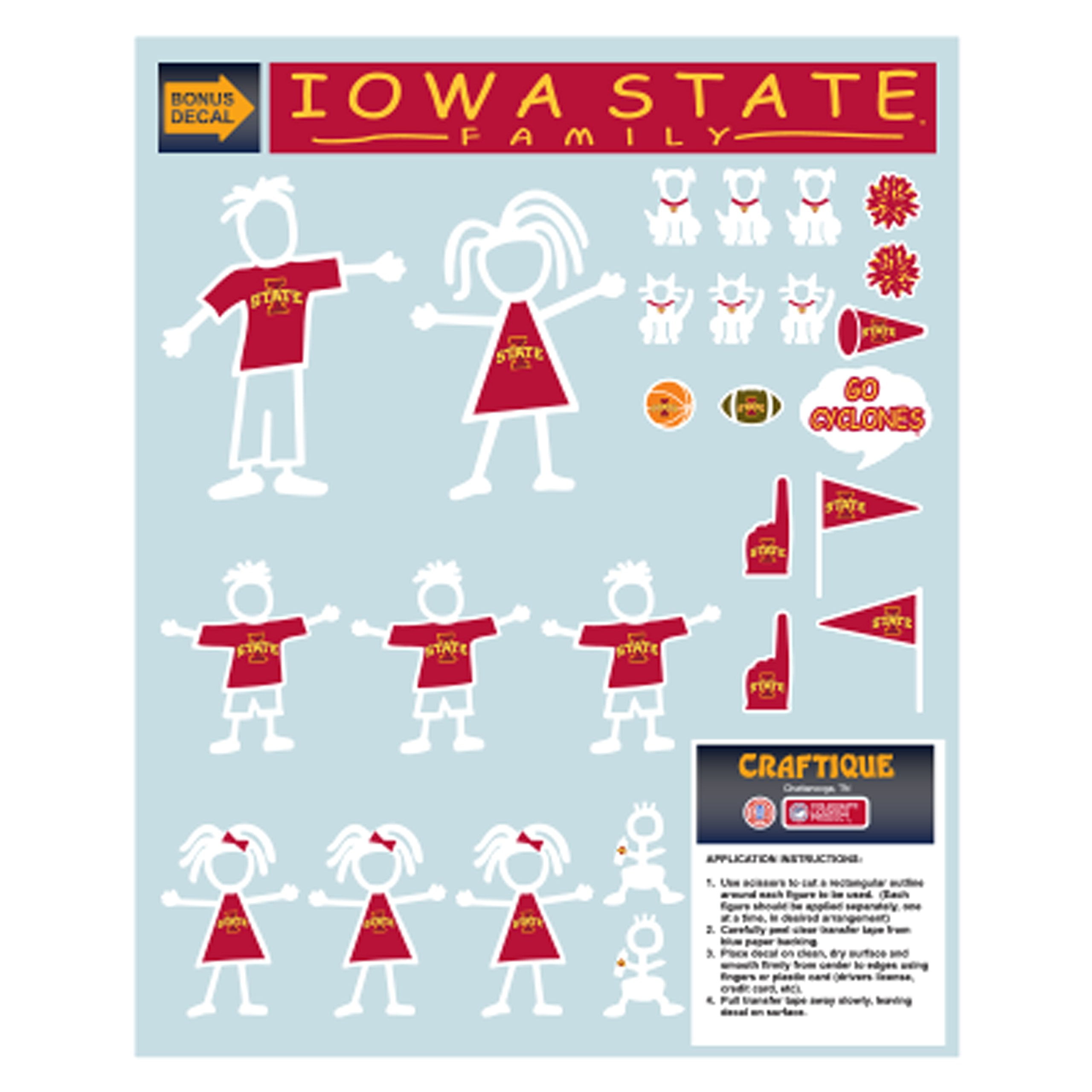 Iowa State Decal (IOWA STATE FAMILY COLOR (8.5x11"), 8.5x11 in