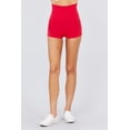 thumbnail image 5 of Simply Fashion Active Foldover Banded Wait Basic Yoga Short Pants, RED-SMALL, 5 of 5