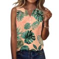 thumbnail image 2 of KLHDSF Fashionable Camisole Tops For Women Casual Hawaiian Print Sleeveless Button Vest Top Blue L, 2 of 4
