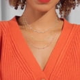 thumbnail image 4 of Everly Women's 3-Tone Silver 3-Strand Ball Station Necklace, 4 of 8