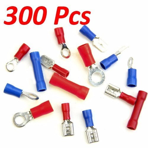 Crimp Terminal Insulated Connectors Electrical Spade Ring Cabling Audio Wiring 