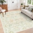 thumbnail image 2 of Farmhouse Sage Green Washable Living Room Rug 5x7, Floral Area Rug for Bedroom, Nursery, Dining Room Under Table, Home Office, Low Pile Non Slip Boho, 2 of 9
