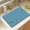 thumbnail image 4 of Draining Mat, Dish Drying Mat for Kitchen Counter,Silicone Mat for Countertops,Heat Resistant Mat with Non-slip Rubber Backed,Hide Stain Kitchen Absorbent Draining Mat ,16"x18"(Blue 40x50cm), 4 of 9
