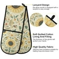 thumbnail image 2 of Yayeee Double Oven Mitt Kitchen Heat Resistant Baking 35" x7" Quilted Glove, Floral Birds Pattern, 2 of 6