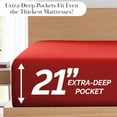 thumbnail image 2 of Southshore Fine Living, Inc. Extra Deep Pocket Twin XL Bed Sheets, Red Sheets, Chili Pepper Red, 2 of 9