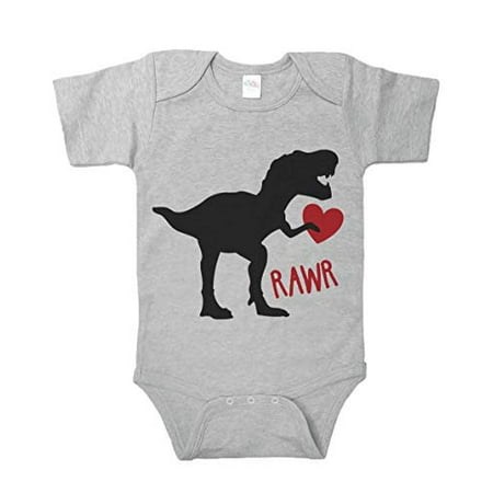 

7 ate 9 Apparel Baby s Dinosaur Happy Valentine s Day Onepiece Grey