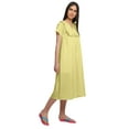 thumbnail image 3 of Moomaya WoMen's Solid Cotton Sailor Collar Sleepwear Button Down Nightdress, 3 of 6