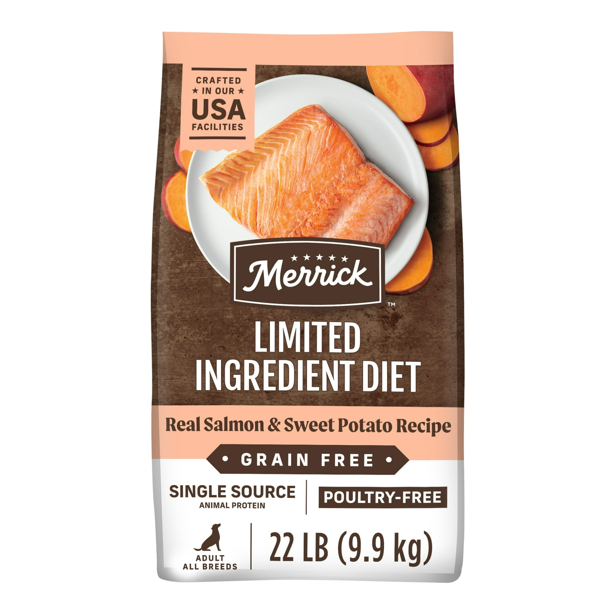 Merrick Limited Ingredient Real Salmon & Sweet Potato Gravy Dry Dog Food, 22 lb bag