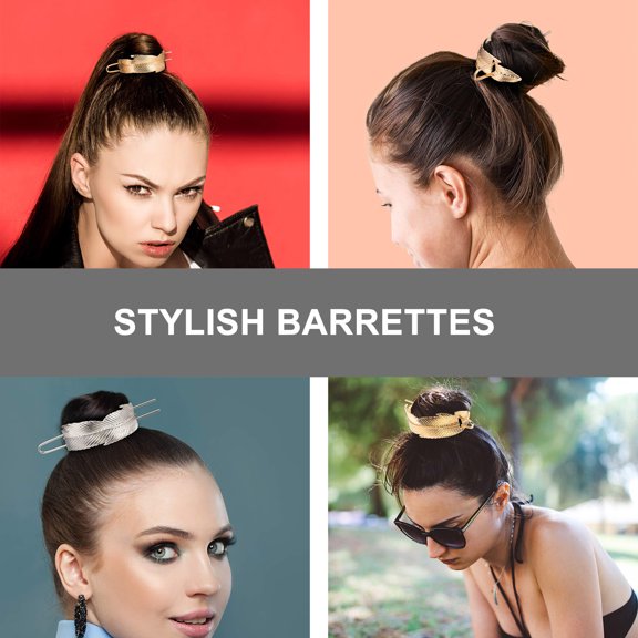 ETEREAUTY Plated Leaf Hair Clips Barrettes for Women and Girls, 2 Pieces Decorative Hair Accessories