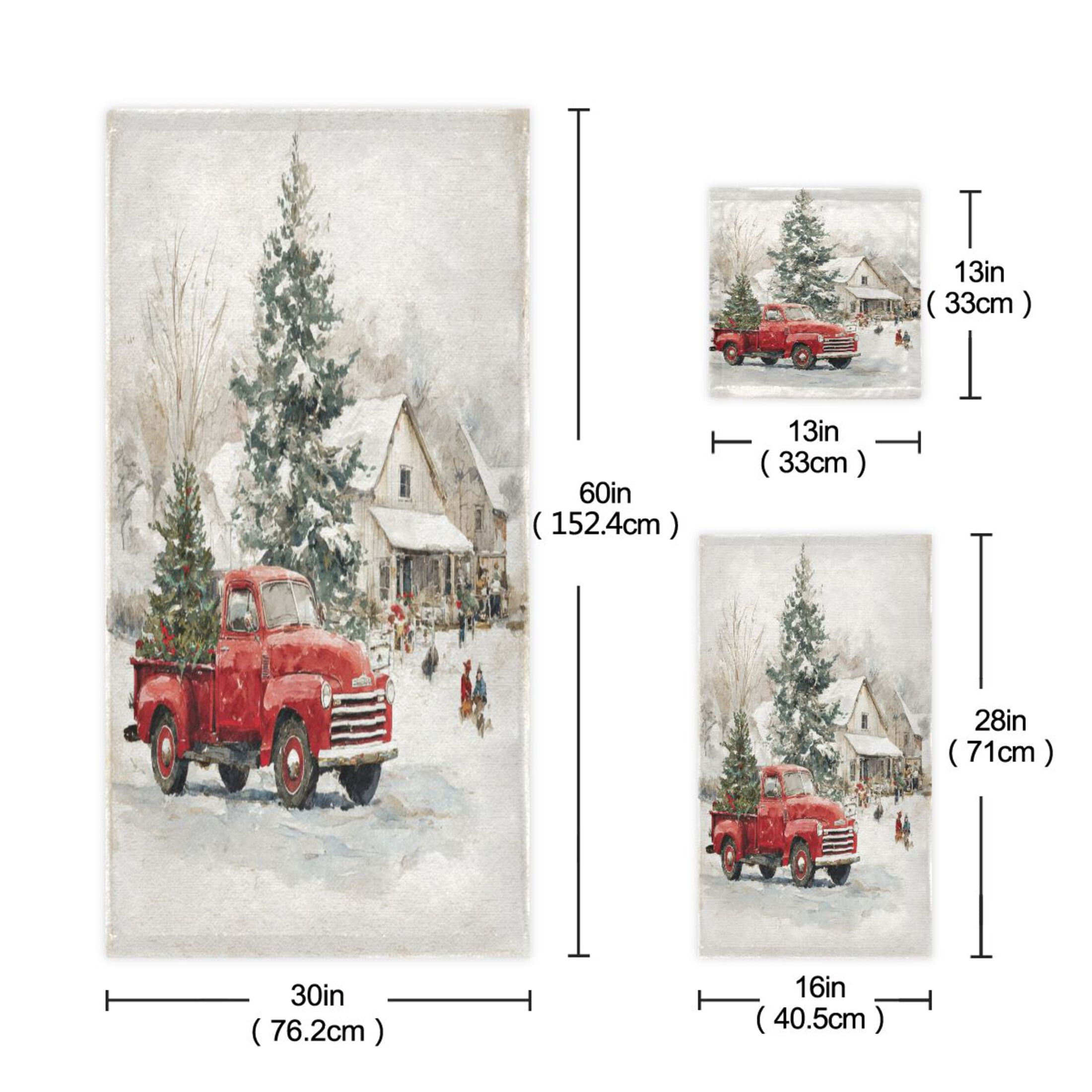 3 Piece Bath Towels Set Bath Towel, Hand Towel and Face Towel for Bathroom, Gym, Hotel Truck with Christmas Decorations