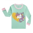 thumbnail image 6 of SXIMEE 3-8T Long Sleeve Snug Fit Pajamas for Girls 100% Cotton Sleepwear,Tops and Pants 2-Piece PJ Set, Unicorn Pattern, 6 of 11