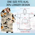 thumbnail image 4 of Oversized Wearable Blanket Hoodie,Black Cat Pumpkin Halloween Pattern Sherpa Blanket Hoodie with Super Pockets,Super Warm Fuzzy Pullover for Women & Men, 4 of 6