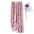 thumbnail image 3 of Pijamas de seda de algodón, pantalones, pantalones anchos de malla fina de algodón artificial de verano para mujer, pantalones holgados de aire acondicionado para el hogar de primavera y otoño, 3 of 5