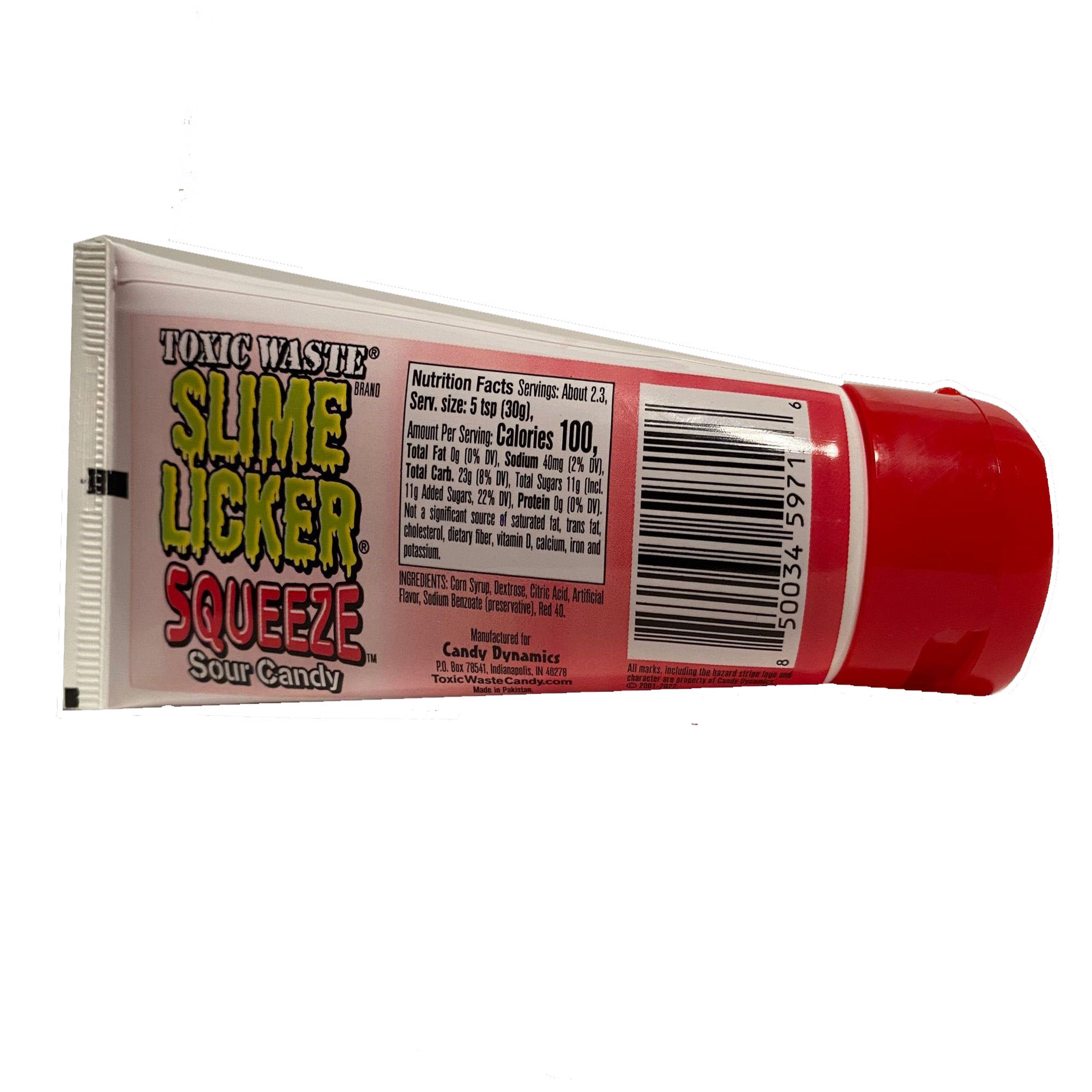 (4 pack) Toxic Waste Slime Licker Squeeze, Sour Candy, 2.47 oz. Tube, Contains No Known Allergens