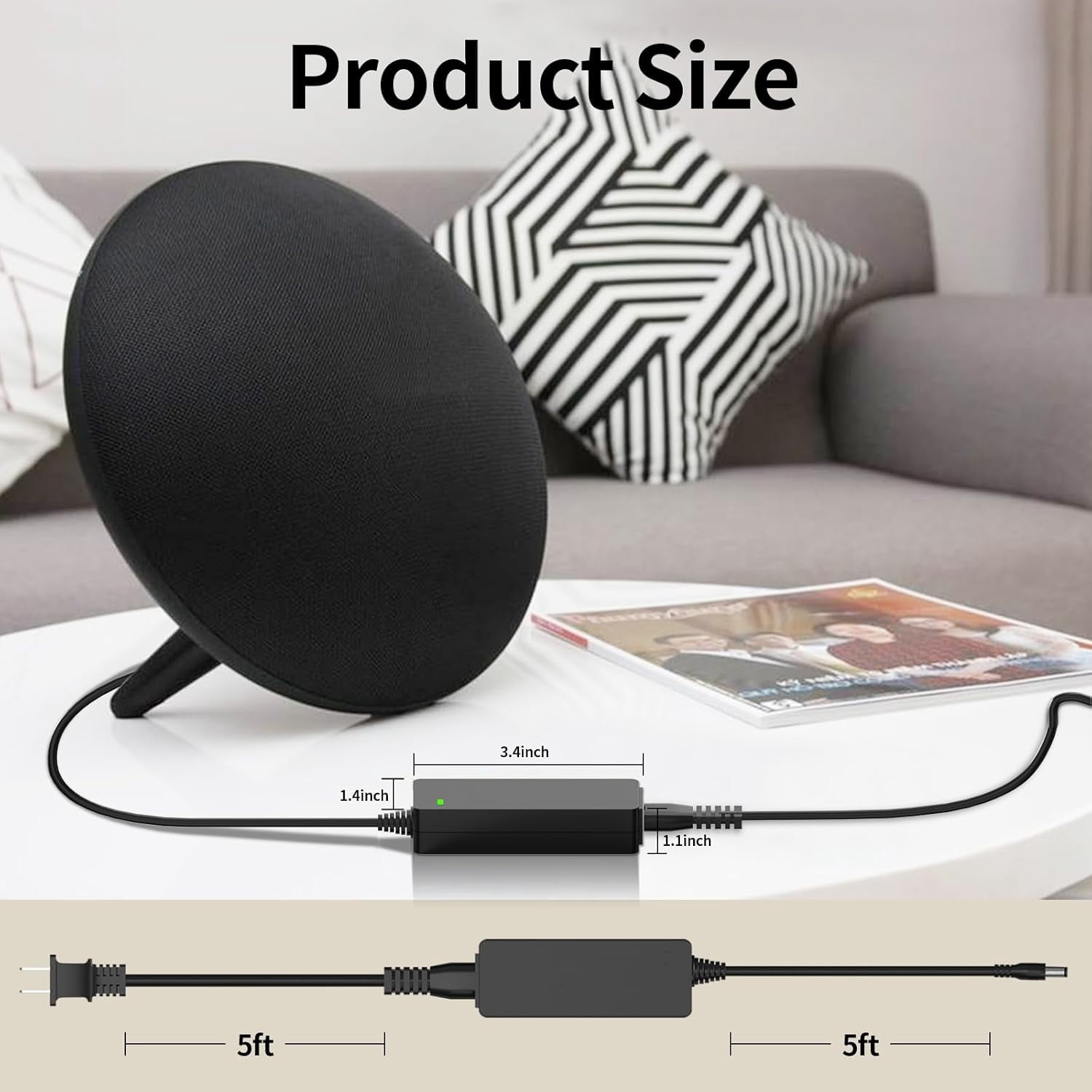 Charger for Harman Kardon Onyx Studio 7 6 5 4 3 2 1 Wireless Bluetooth Speaker Replacement Charger 19V AC Power Cord Supply(10 FT)