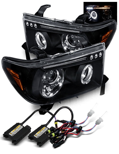 Details about   FOR 07-13 TUNDRA/08 SEQUOIA HALO BLACK PROJECTOR HEADLIGHT+BLUE DRL SIGNAL+HID 