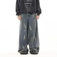 thumbnail image 6 of Jeans Men Hop Distressed Wide Leg Loose Denim Trousers Baggy Street Style Casual Vintage Men's Pants, 6 of 6