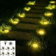 thumbnail image 1 of CNKOO 12 Pack Solar Ground Lights  8 LED Solar Powered Disk Lights Outdoor Waterproof Garden Landscape Lighting  Warm White, 1 of 6