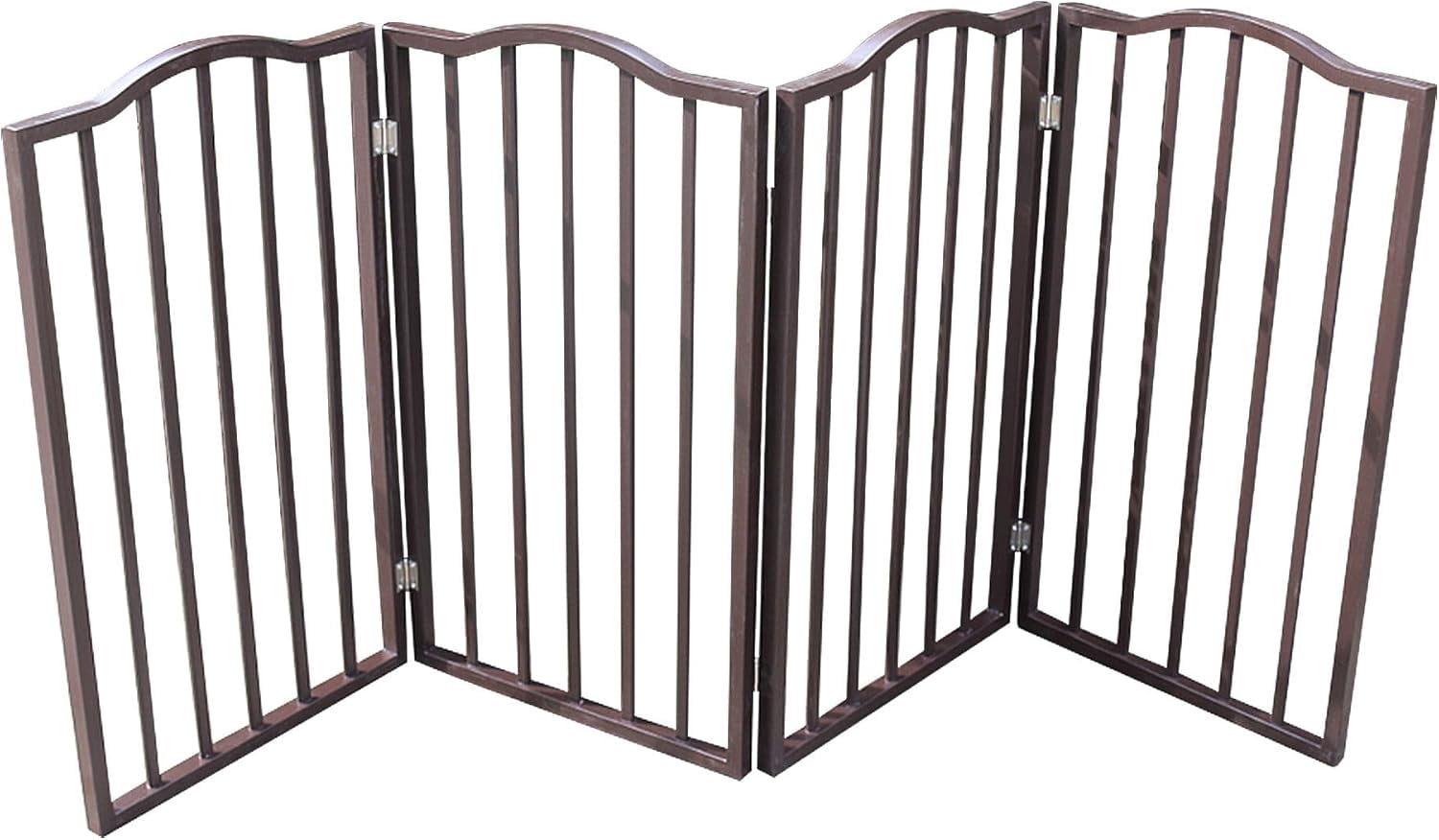 Pet Gate for Doorways Stairs and House Freestanding Folding Wooden Dog Gate Arc Design Brown
