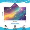 thumbnail image 2 of Colorful Galaxy Pattern Hooded Bath Towel，50"x30" for Ages 3 To 12 Kids, Quick Dry Lightweight Soft Microfiber Hood Beach Towel Cover Up for Kids, 2 of 7