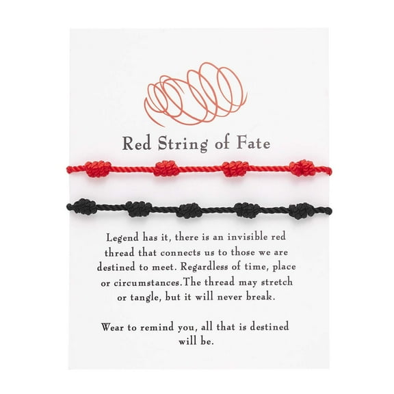 Wioihee Ladies' jewelry Knotted Red Rope Bracelet Length Lovers Paper Card Bracelet Bracelet