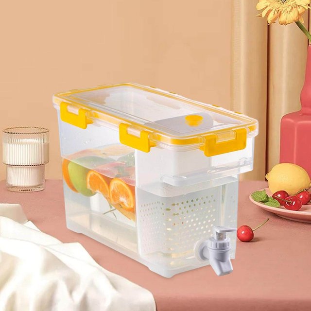 fastboy Household Cold Kettle With Faucet Fruit Teapot Water Bucket Water Jug Yellow